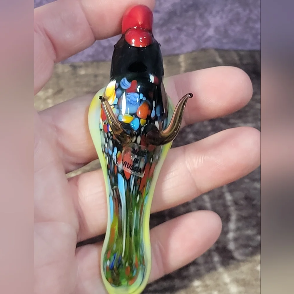 Fine Quality Russian Hand Blown‎ Lampwork Glass Parrott Figurine